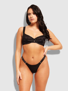  The Yvone Layered Bra & Elastic Mesh Thong